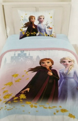 2 pc Disney Frozen II Believe In The Journey Tiwn / Full Quilt & Sham Set NIP - Picture 4 of 7