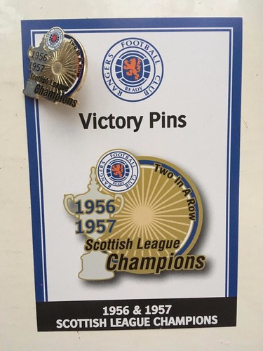 DANBURY MINT RANGERS FC VICTORY PIN BADGE 1956 & 1957 SCOTTISH LEAGUE CHAMPIONS