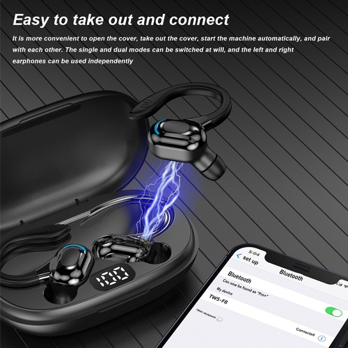 Auriculares Bluetooth 5.0 TWS inalámbricos auriculares estéreo gancho - Imagen 5 de 16