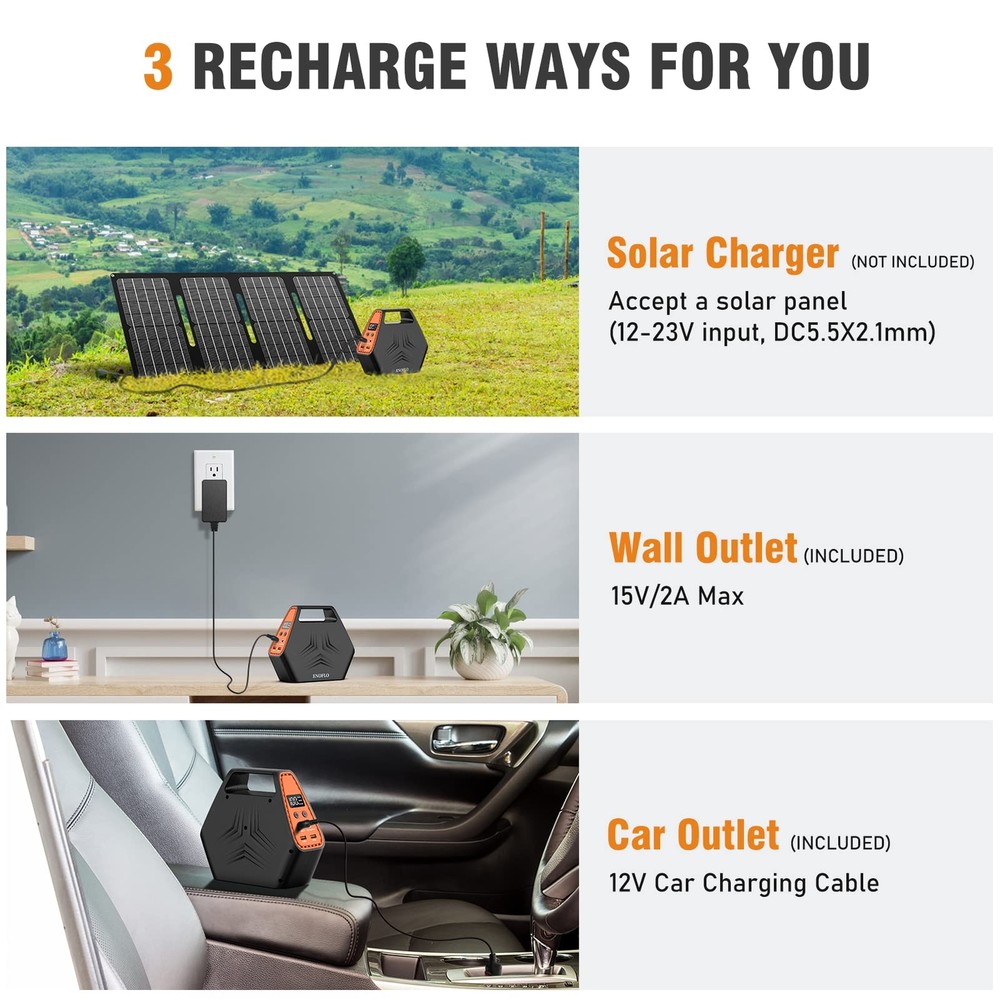 100W Portable Power Station with AC Outlet 26400mAh Battery Pack 9-Port Charging
