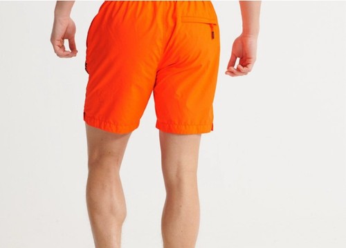 SuperDry orangefarbene Herren-Badesportshorts Größe Large neu mit Etikett - Bild 3 von 12
