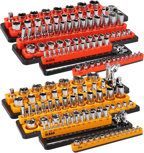 Magnetic Socket Organizer Set - Durable 1/2, 1/4, 3/8 Inch Drive Holder, Tool - Picture 12 of 12