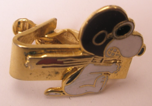 Snoopy as the Red Baron Peanuts Vintage TINY SMALL Tie Bar Clip - Picture 5 of 6