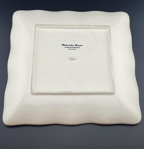 MAXCERA Yellow Lemon Handcrafted Ceramic Pottery Square Plate Size 8.5”x8.5” - Picture 3 of 6