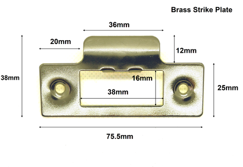Strike Plates Single Brass finish, Brushed/Satin / Polished/ A2 Stainless Steel  - Picture 7 of 17