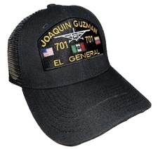 Gorra de béisbol JGL Joaquín Guzmán El General 701 negra camionero