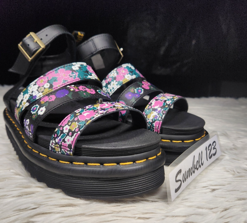 DR.Martens Blaire Gladiator Vintage Floral Leather Chunky Strap Sandal Sz7 NJOO4 - Picture 8 of 8