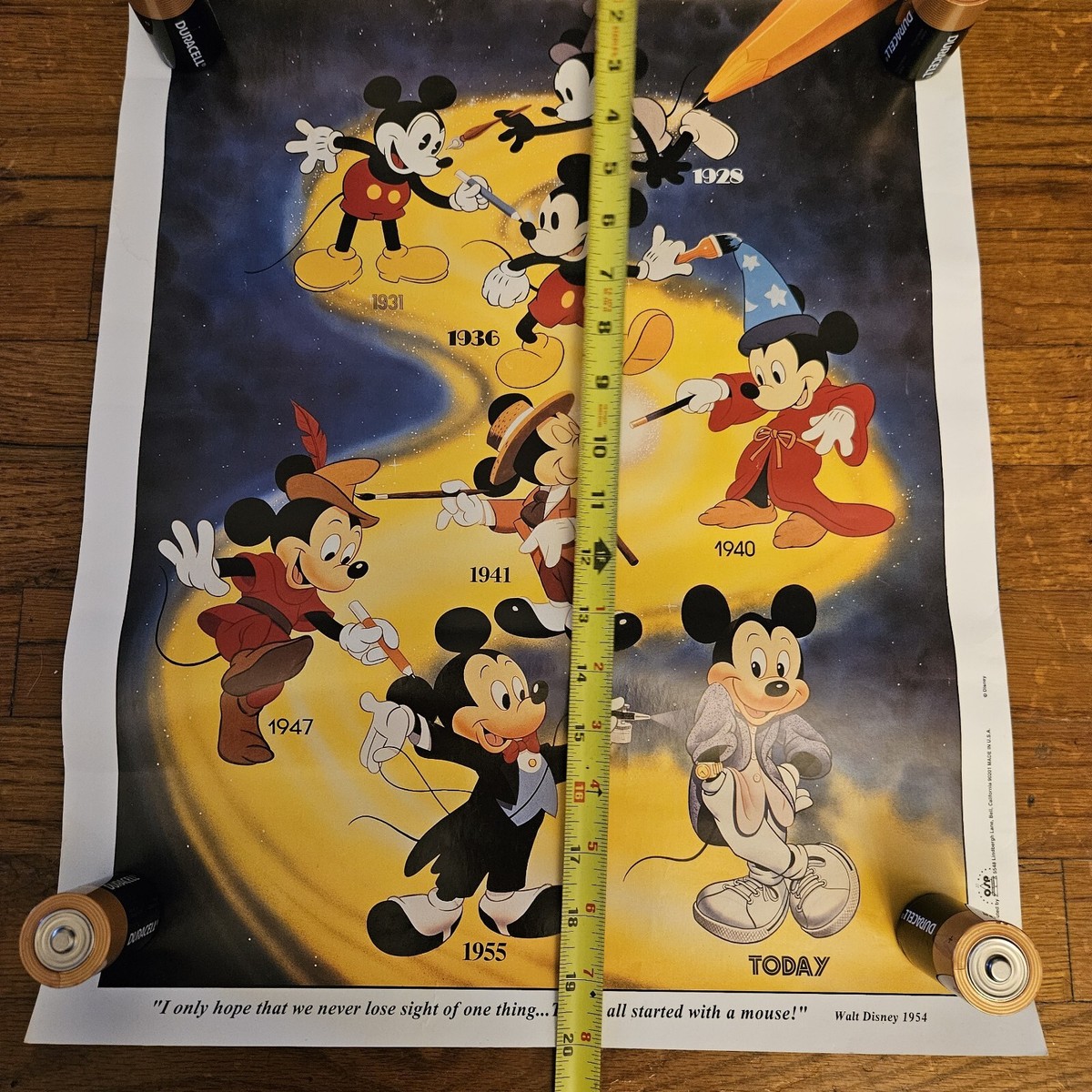 Walt Disney Vintage Poster Mickey Mouse “Generations” Through The