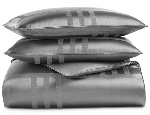 Hotel Collection Structure King Comforter & Pillowshams 3pc Set Charcoal New