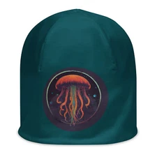 "Cosmic Jellyfish" Beanie Psychedelic Space Medusa Galactic Sea Cnidarian