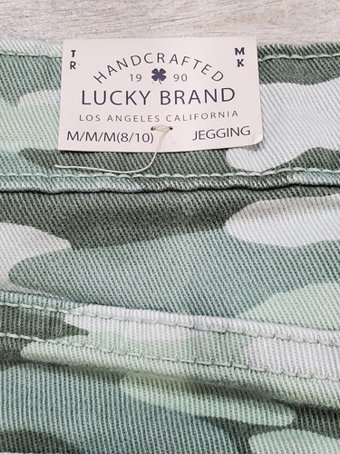 New Lucky Brand Girl Green Bay Camouflage Jeggings Adjustable Waist Jeans M 8-10 - Picture 7 of 9