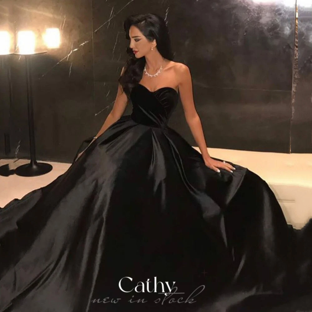 Black silk top evening dress
