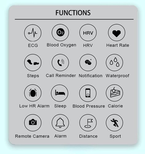 Smart Watch ECG vital signs IP67 waterproof. Professional real-time Monitoring - Picture 7 of 14