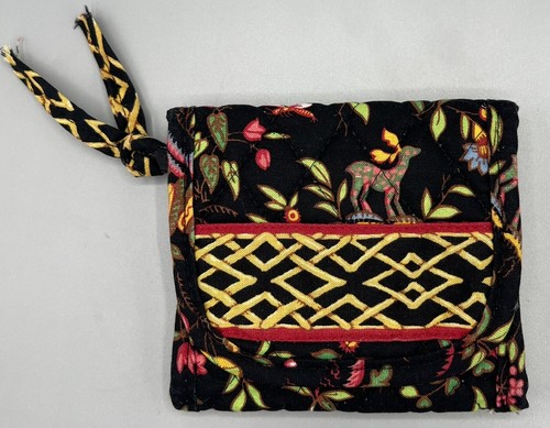 Vera Bradley kleine dreifach gefaltete Geldbörse mit asiatischem Ming schwarzem Blumenmuster