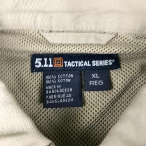 5.11 Tactical Shirt Mens XL Regular Khaki Button Up Mesh Lined Long Sleeves NWT - Picture 3 of 14