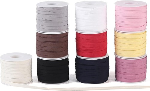 Bias Tape Double Fold 1/4 inch, Double Fold Bias Binding Tape 18 Yards Per Roll