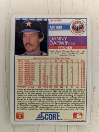 1988 Score Baseball Cards #1-349 - Mix & Match cards to save up to 40% off! - Picture 204 of 408