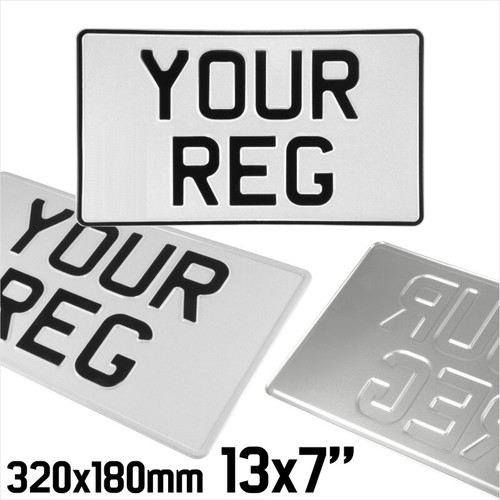 Placas numeradoras de metal prensado de importación japonesa JDM 13x7 EE. UU. cuadradas carretera legal 320 mm - Imagen 9 de 12