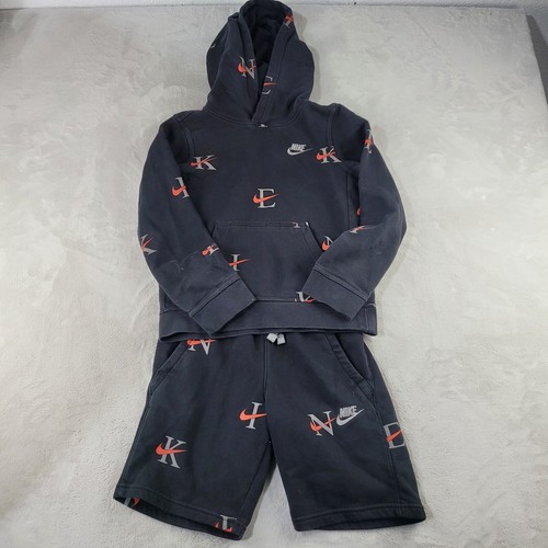 Boys Nike Sweat Set Sweat Set Hoodie Sweater Fleece And Shorts Set Sz Youth Sm