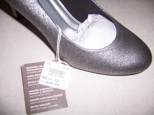 Comfort Plus by Predictions Kasey Round Toe Silver & Grey Mettallic Pump Size 10 - Picture 5 of 10