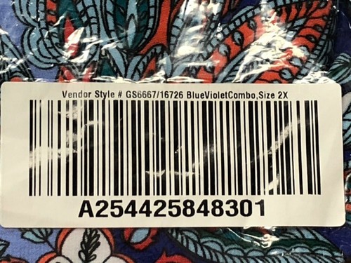 George Simonton Regular Printed Milky Knit Sleeveless Maxi Dress 2X Blue/Violet - Bild 6 von 9