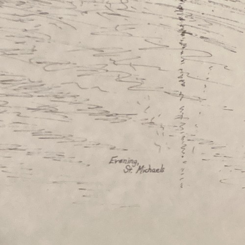 EVENING, St Michaels Rare print/lithograph? sailing boats Navy Point Chesapeake  - Picture 9 of 12