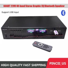 666BT 220V 40-band Stereo Graphic EQ Bluetooth Equalizer Audio Equalizer pe66