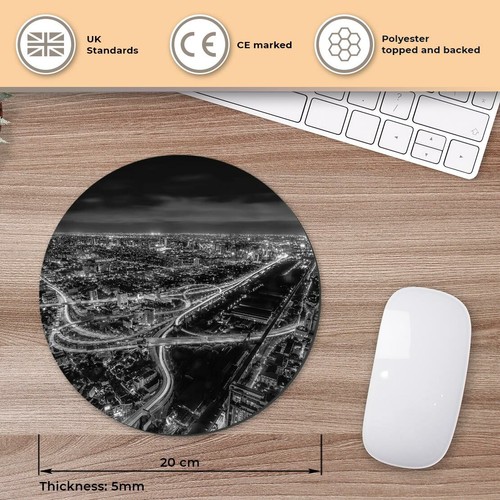 Round Mouse Mat (bw) - Cityscape Bangkok Thailand #38748 - Afbeelding 2 van 8