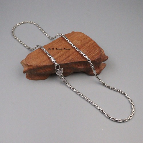 Pure S925 Sterling Silver Chain 3.5mm Snake Bamboo Link Necklace 18-26inch - Picture 4 of 4