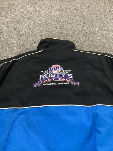 Winners Circle Rustys Last Call Jacket Mens XL Blue Black Rusty Wallace NASCAR - Picture 15 of 16