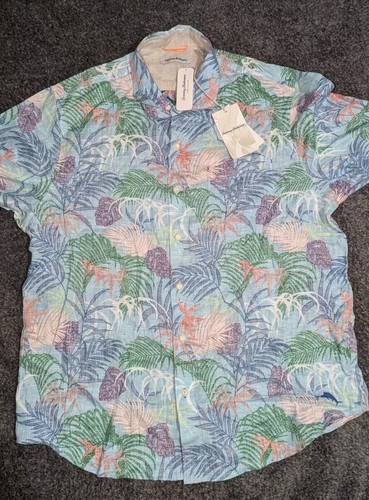 Tommy Bahama Tropical Caliente Graceful Sea Linen L/S Reversed Shirt Men's $130 - Picture 3 of 10