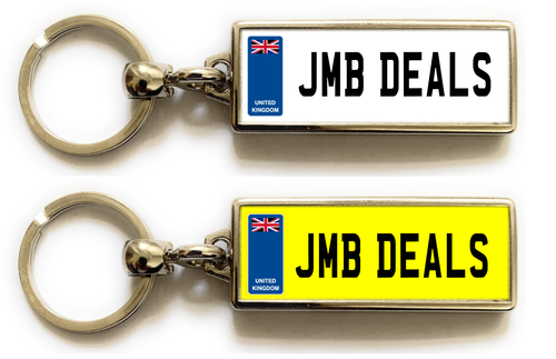 Personalised Metal Double Sided Registration Number Plate Keyring Any Name /Text - Picture 11 of 30