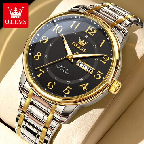 OLEVS Brand Quartz Watch Calendar Stainless Steel Business Wristwatches - Picture 20 of 27