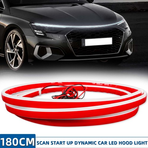 For Chevy Impala Malibu Camaro SS 70" LED Scan Start Up Dynamic Hood Light Strip - Picture 2 of 16