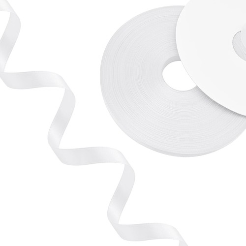 White Double Face Satin Ribbon 3/8 Inch x 100 Yards Wedding Gift Wrapping - Picture 3 of 6