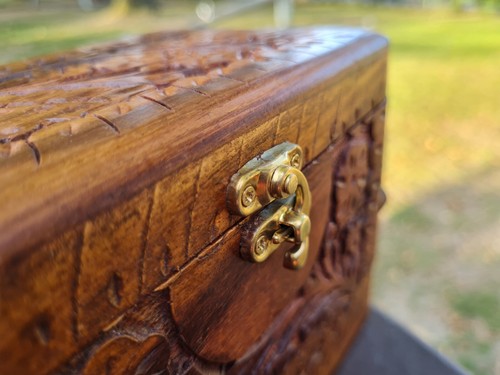 Holz Schmuckkästchen | L |  Strohmuster Deko Schmuckschatulle Wood Jewellery Box - Imagen 11 de 16