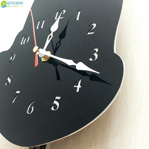 3D Cartoon Dog Swing Tail Wall Clock Acrylic Stickers Watch Decor Living Room - Picture 12 of 16