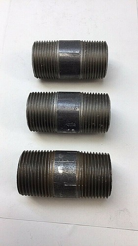 Pipe Nipple 1 x 2-1/2 npt Black Steel Malleable Iron Pipe Fitting (Pack Of 3)