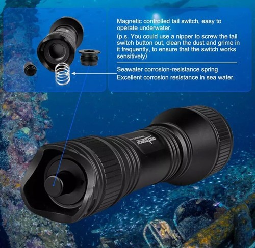 OrcaTorch D550 1000 Lumens Dive Light + Extra Battery & Wrist Strap – New - Picture 4 of 11
