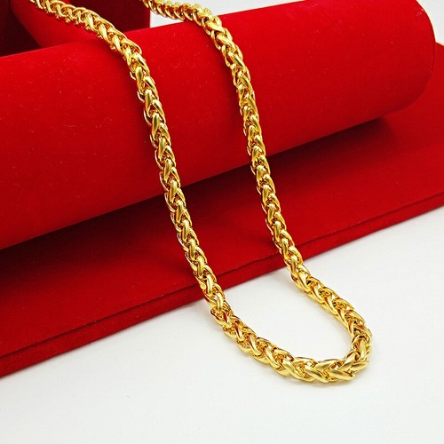 Men 24K Yellow Gold Plated 6mm 24" Fashion Hollow Thai Chains Necklace 55g - Picture 5 of 8