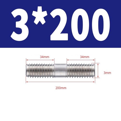 M3 - M6 Doppelgewindebolzen Stiftschraube Stehbolzen DIN 835 Edelstahl A2 V2A - Picture 27 of 98