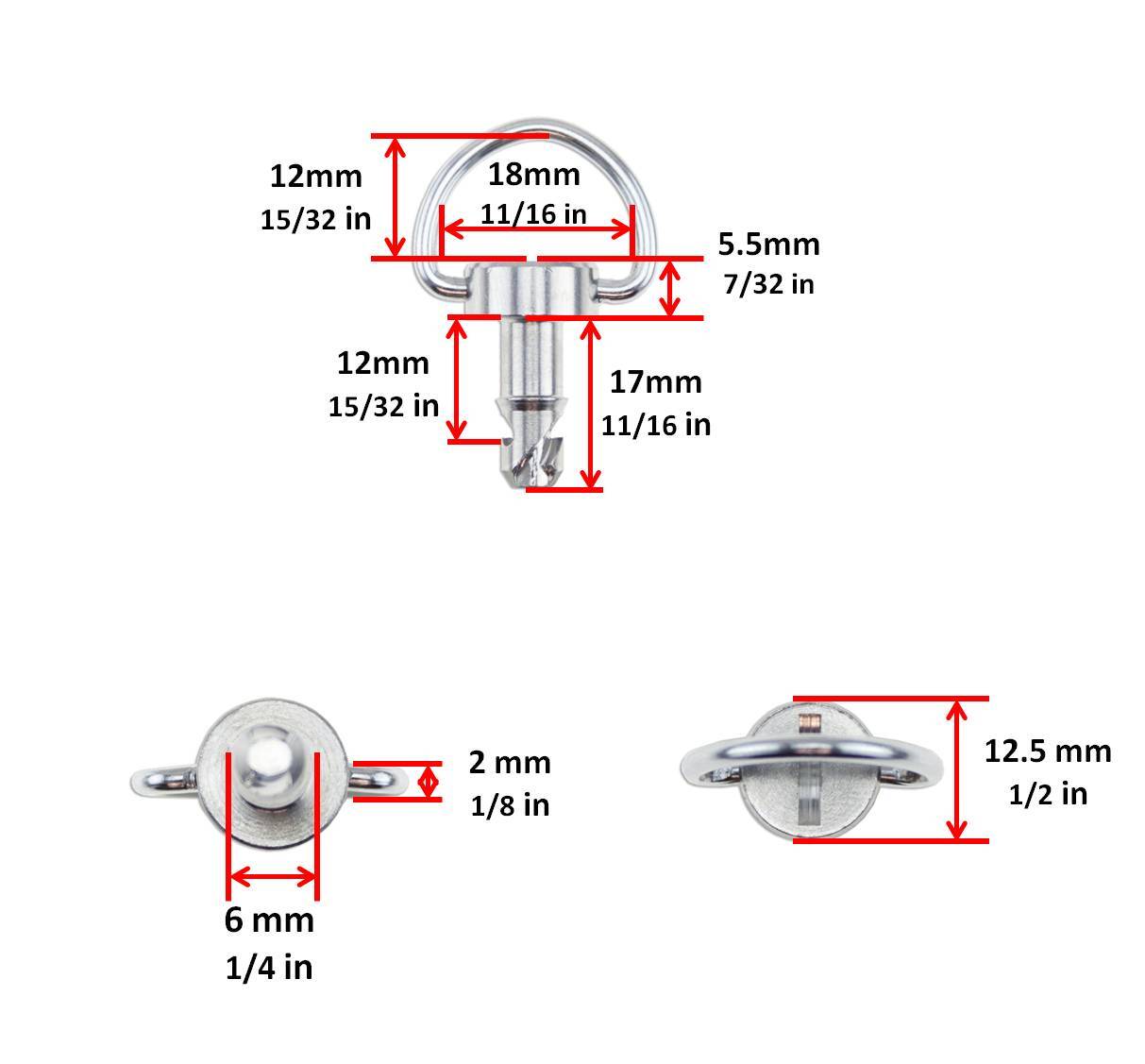 17mm Fairing Race Dzus Panex Chrome 10x 1/4 Turn Quick Release Clip