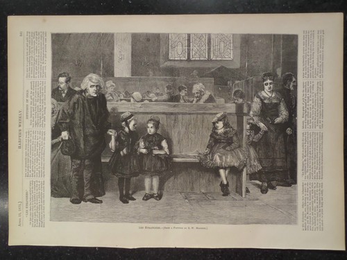PINTURA LES ETRANGERS DE R W MACBETH HARPER'S SEMANAL 1871 - Imagen 2 de 2