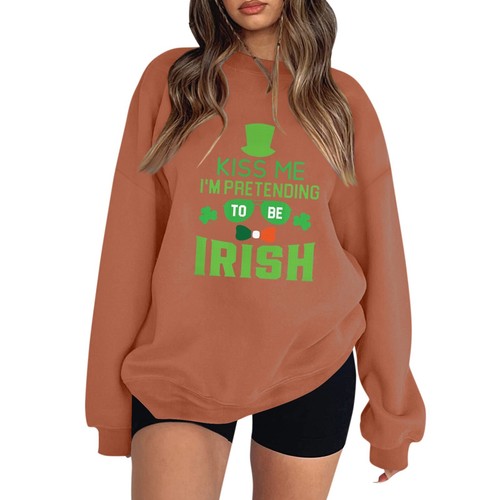 Women's Casual Fashion Valentine's Day Print Long Sleeve O-Neck Sweatshirts - Picture 22 of 39