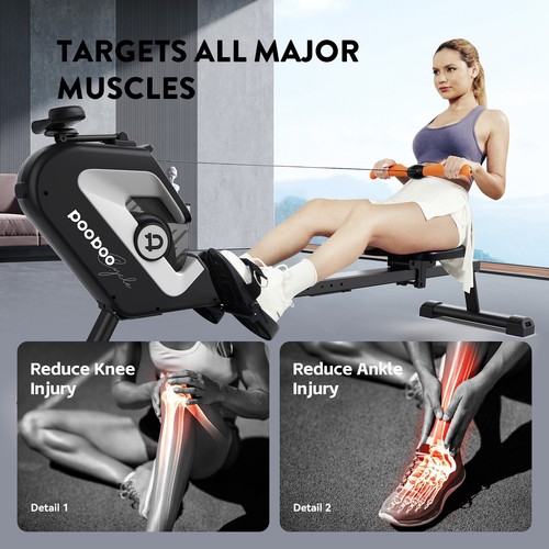 Magnetic Row Rowing Machine Rower 16 Levels Cardio Home Gym Exercise Equipment - Picture 10 of 50