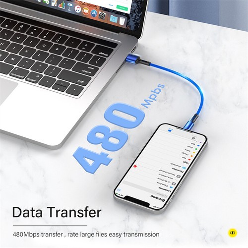 Cavo caricatore ricarica rapida USB resistente per iPhone 11 12 13 14 Pro 7 8 X XR XS - Foto 3 di 13