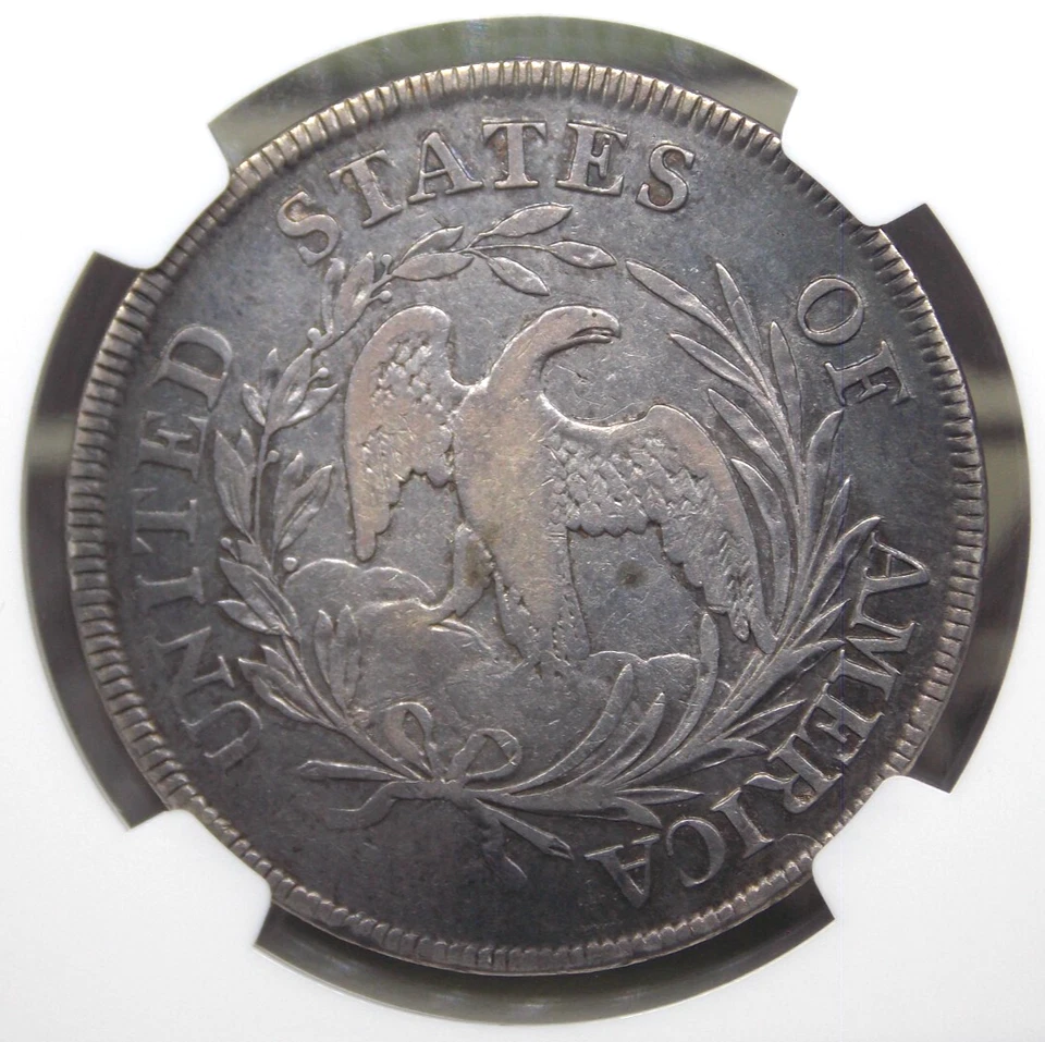 1797 Draped BUST Silver One Dollar 9X7 Stars Lg Letters $1 NGC VF Details #003 - Image 2 of 4