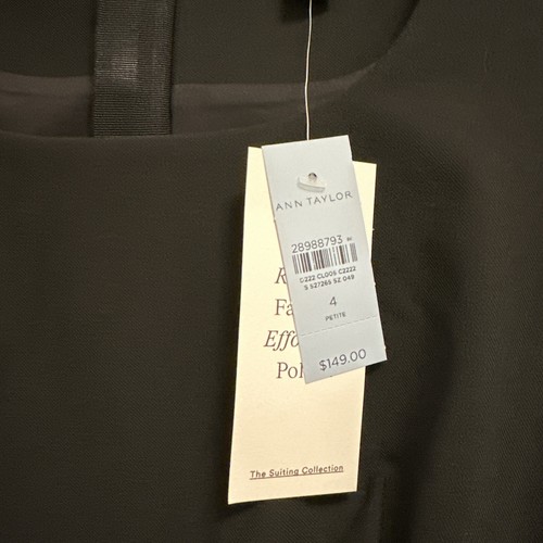 Anne Taylor Petites Black Cap Sleeve Pencil Dress Sz 4P New - Picture 3 of 4