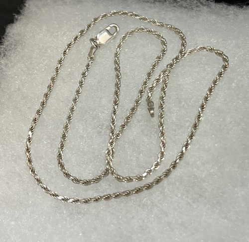 Italy 925Sterling Silver Rope Chain Necklace -18” Long - Picture 4 of 6