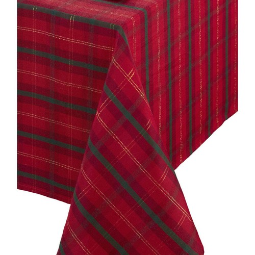 Celebright Christmas Metallic Tartan Tablecloth, Placemats, Runner & Napkin Sets - Picture 58 of 59